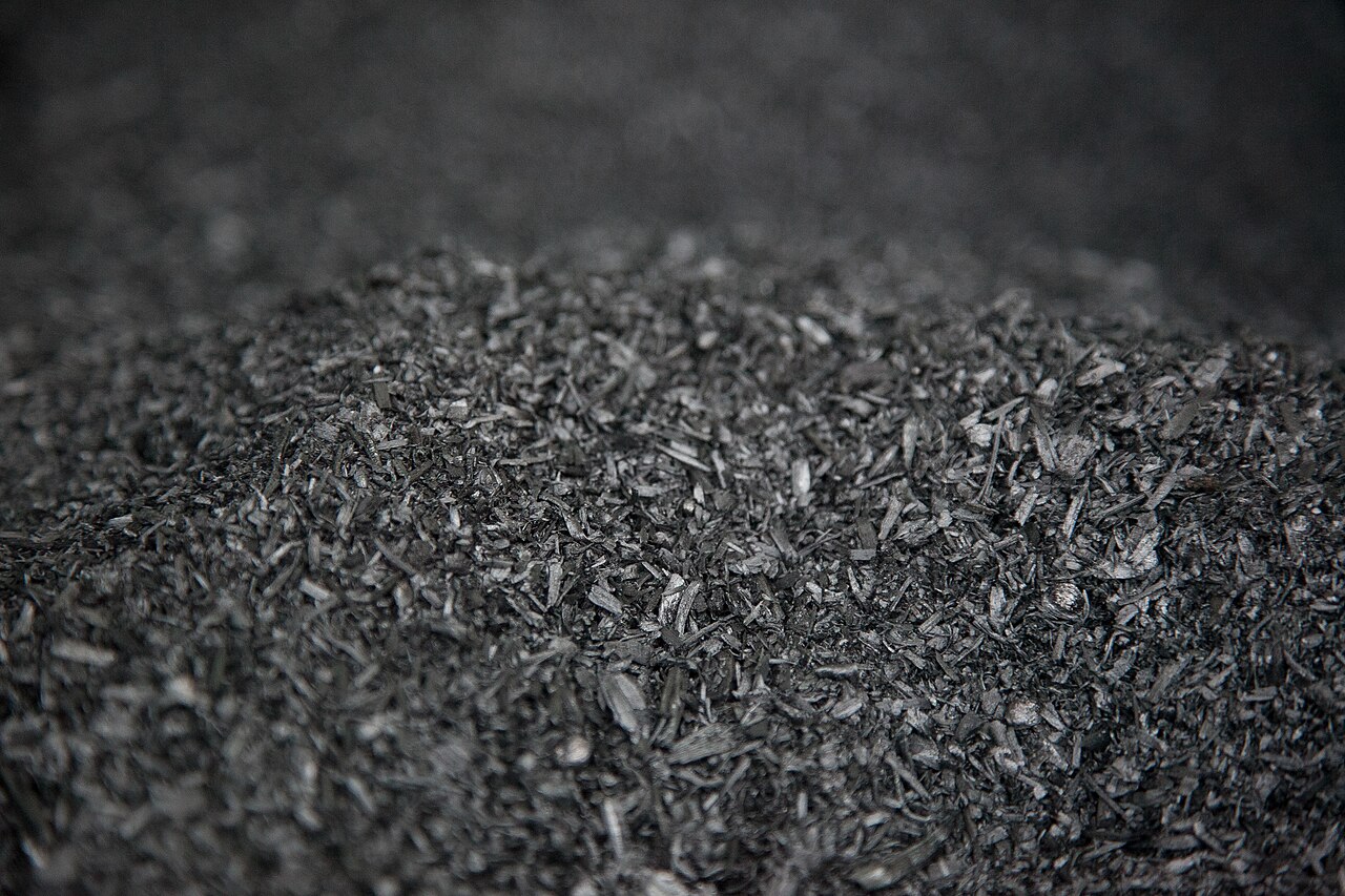 Close-up of biochar material